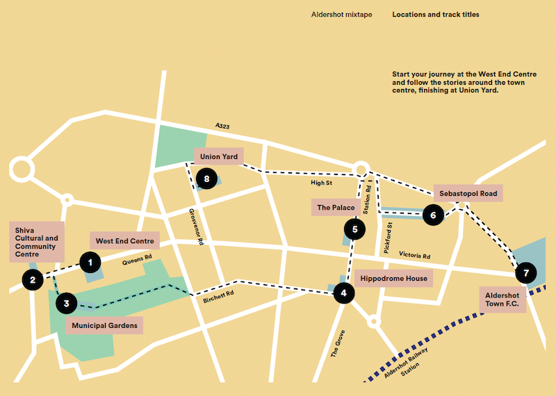 Aldershot Mixtape map Aldershot Mixtape map